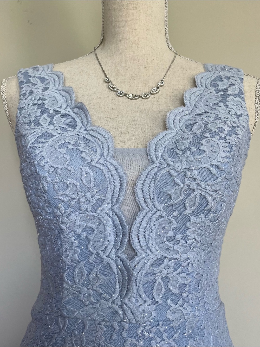 City Studio Sky Blue Lace Fit & Flare Mini Dress - Picture 7 of 10
